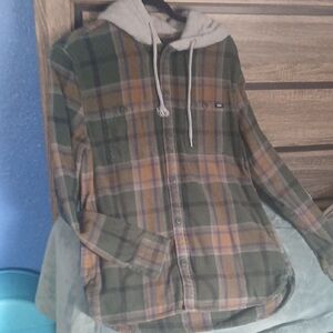 Plaid Hooded Shirt Jacket